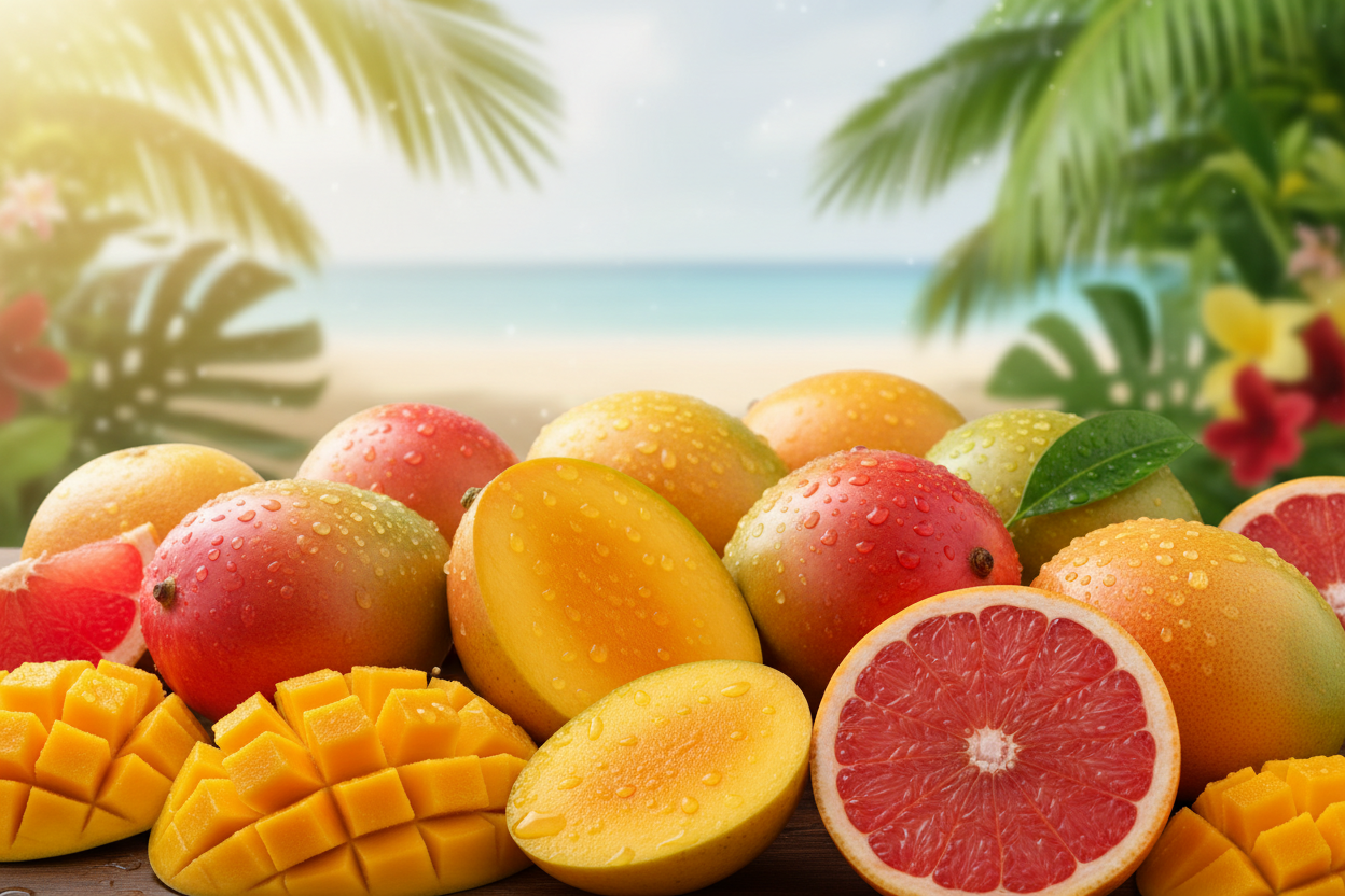 Fondo de una esencia de Mango pomelo